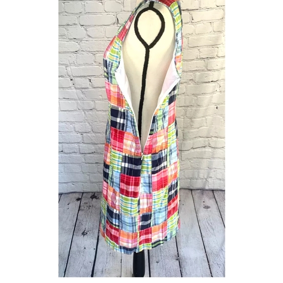 LL Bean Madras Plaid Patchwork Dress Sz.10P - Picture 3 of 8